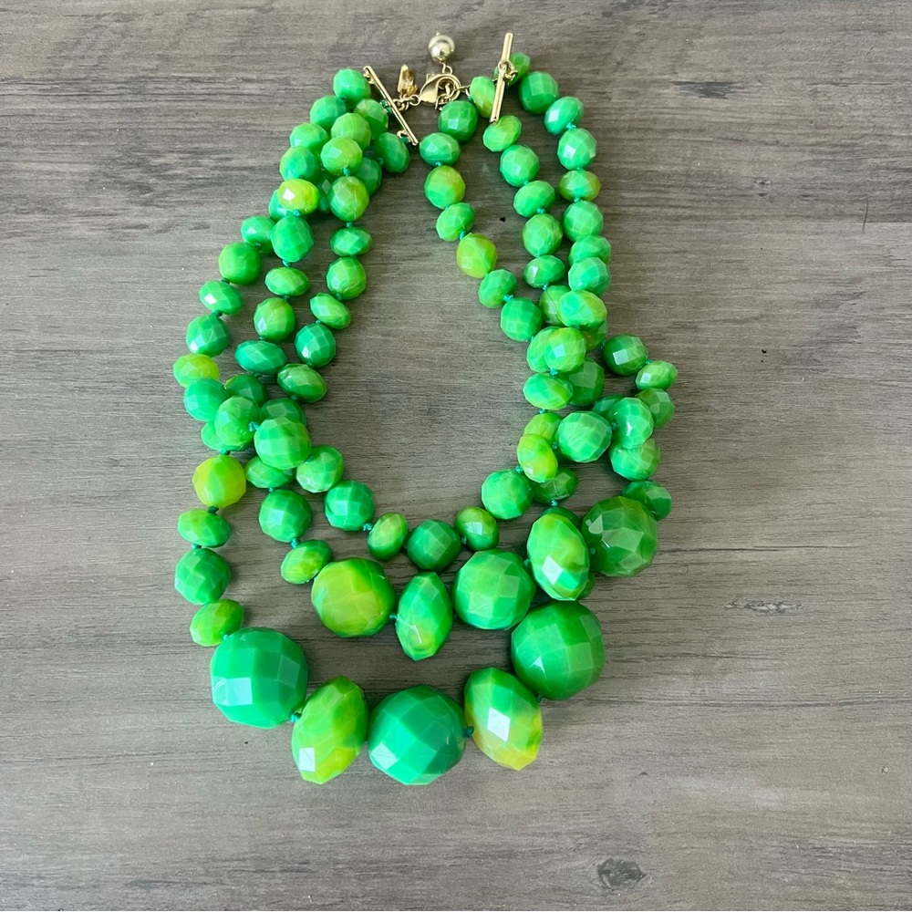 kate spade Green Multi-Strand Necklace with Varying Bead Sizes